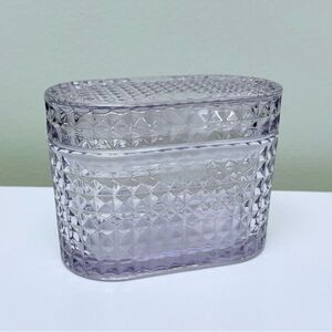 NEW Target Bullseye Playground Purple Glass Trinket Box with Lid